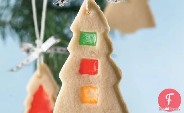 Buntglas Weihnachtsbaum Cookies