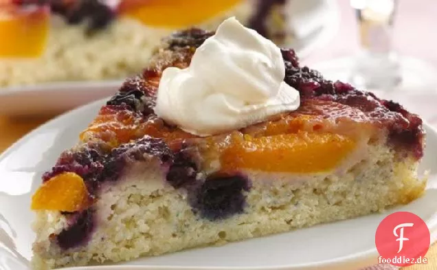 Pfirsich-Blaubeere Upside-Down-Kuchen
