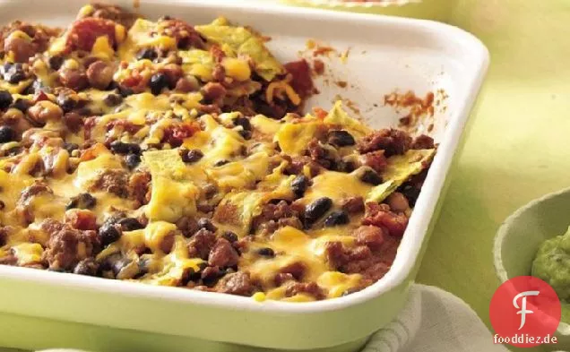 Rindfleisch und Bohnen-Tortilla Backen