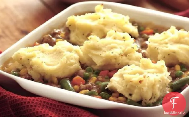 Kartoffelpüree und Wurstauflauf