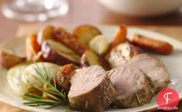 Schweinefilet mit geröstetem Gemüse