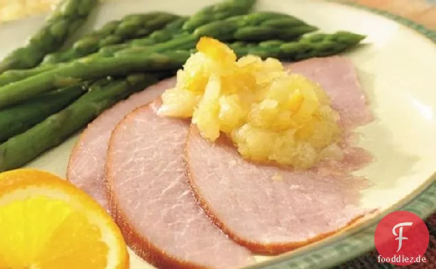 Slow-Cooker-Ananas-Orange Glasierter Schinken