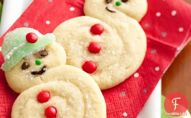 Spirale Schneemann Cookies