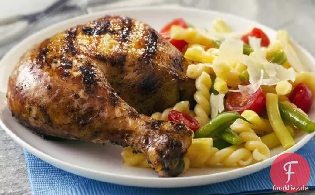 Gegrillter Knoblauch, Zitrone und Pfeffer Butterflied Chicken