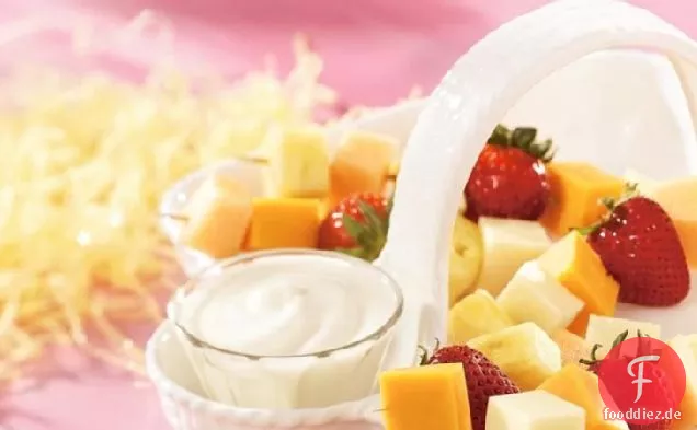 Multi Obst und Käse Kabobs mit cremigem Dip