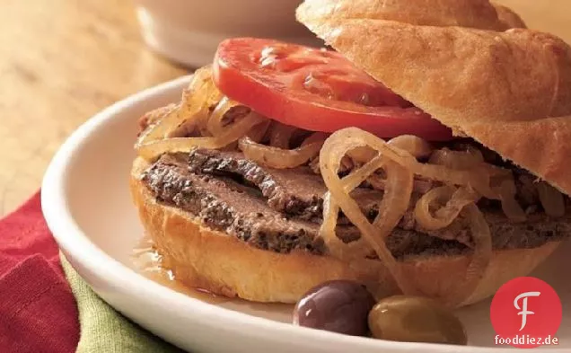 Slow-Cooker Hot Roastbeef Sandwiches au Jus