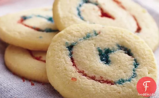 Rote, weiße und blaue Kekse