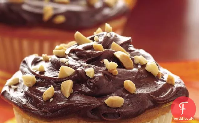 Erdnussbutter Cupcakes mit Schokoladenglasur