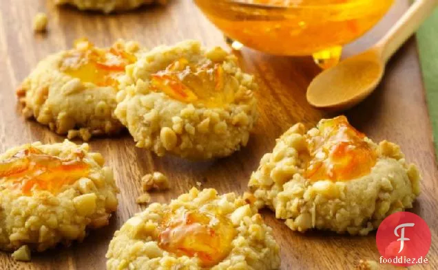 Orange und Pinienkerne Thumbprint Cookies
