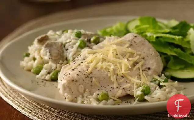 Huhn mit Reis und Pilzen