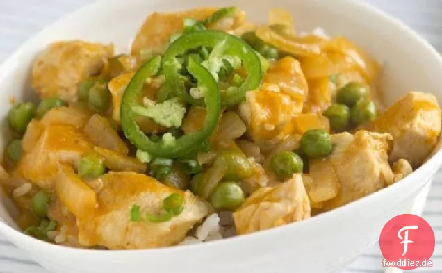 Kürbis und thailändisches rotes Curryhuhn