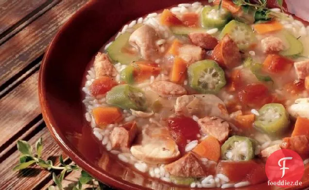 Slow-Cooker Chicken 'n Rice Gumbo-Suppe
