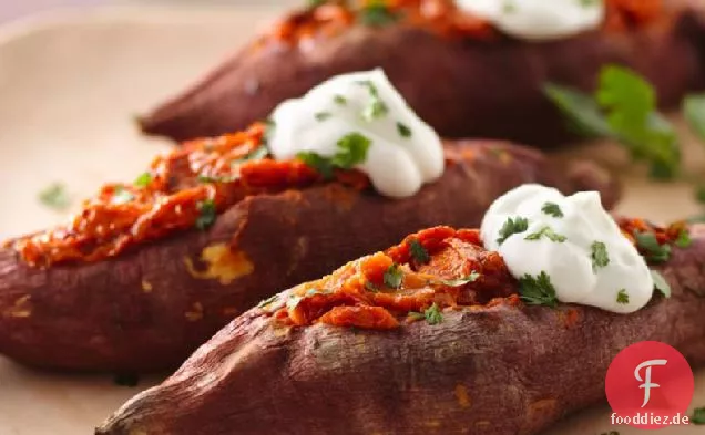 Chipotle zweimal gebackene Süßkartoffeln