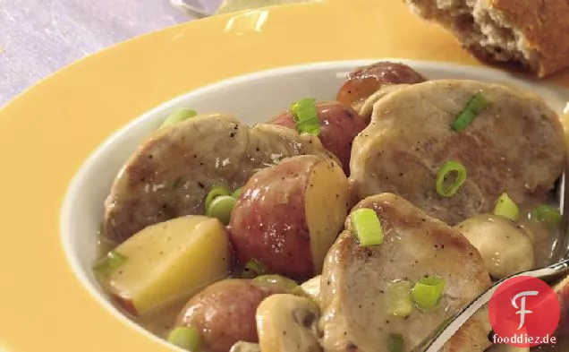 Schweinefleisch und Pfanne Abendessen