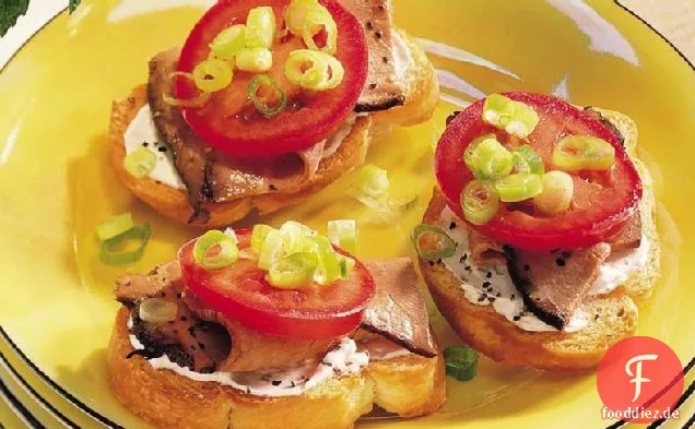 Knoblauch Rindfleisch Bruschetta