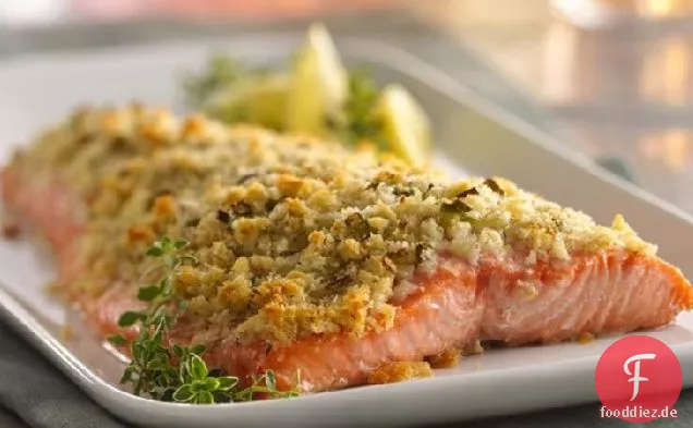 Zitronen- und Parmesankrustlachs