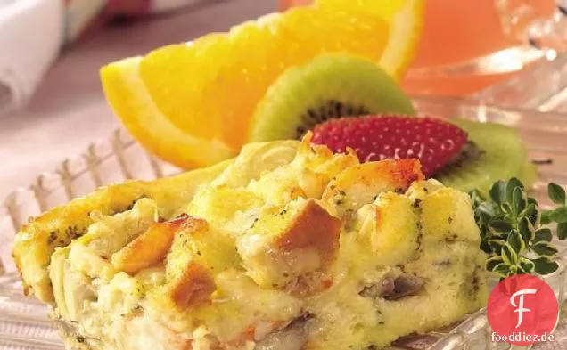 Meeresfrüchte und Käse-Brunch-Backen