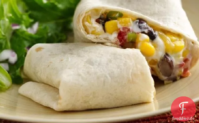 Einfache Mais- und schwarze Bohnen-Wraps