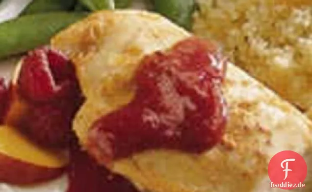 Gegrilltes Himbeer-Pfirsich-Huhn