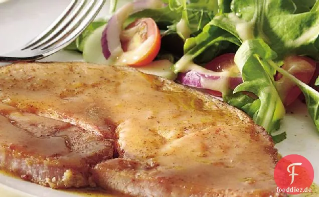 Leicht glasiertes Schinkensteak