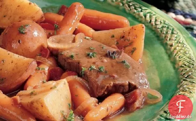 Slow-Cooker Schweizer Steak Abendessen