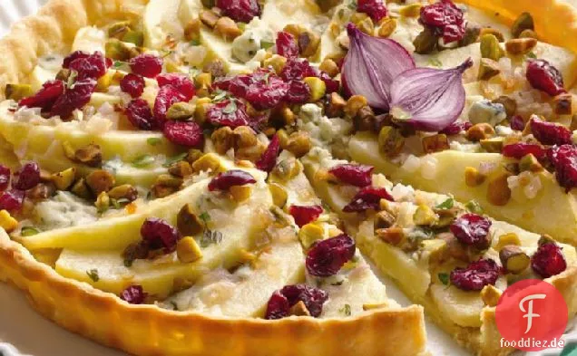Apfel- und Blauschimmelkäsetarte