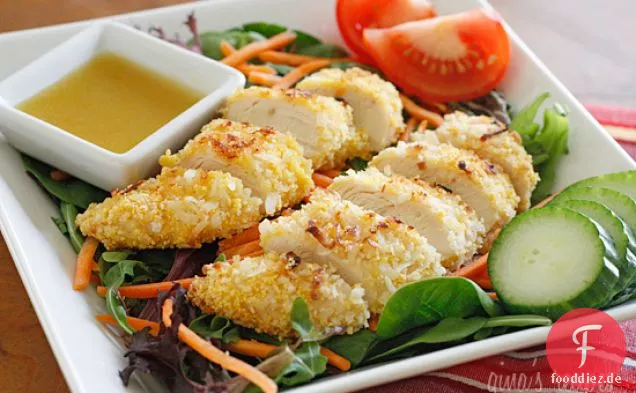 Kokos-Hühnersalat mit warmer Honig-Senf-Vinaigrette