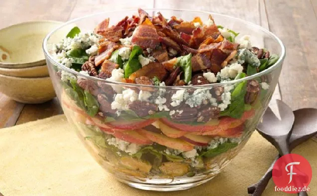 Geschichtete Ahorn Speck Brüssel Salat