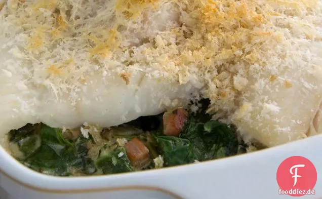 Finnan Haddie mit Spinat und Pancetta