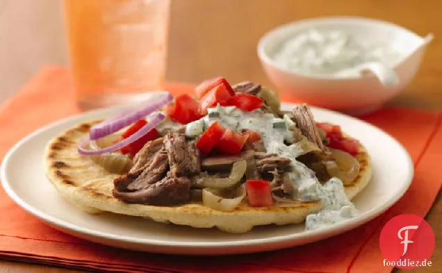 Slow-Cooker geschreddert Türkei Gyros