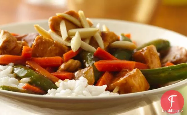 Asiatische Hühnchen-Reisschalen