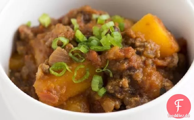 Rindfleisch, Schwarze Bohnen und Squash Chili