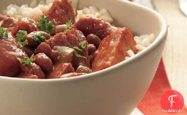 Slow-Cooker Rote Bohnen und Reis