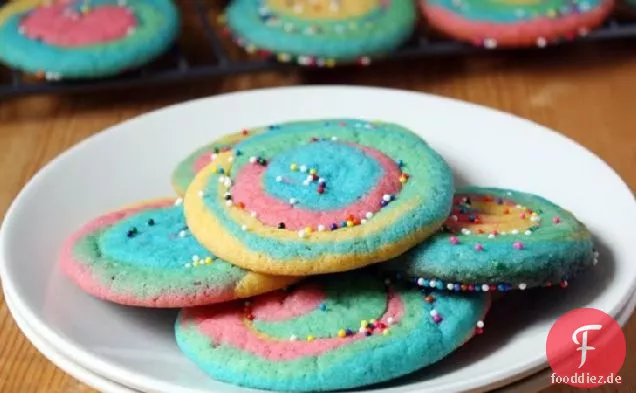 Regenbogen Swirl Cookies