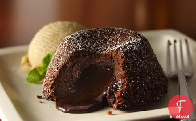 Geschmolzene Schokolade Espresso Kuchen