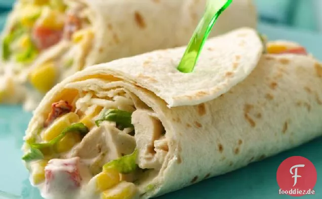 Huhn Fajita Salat Wraps