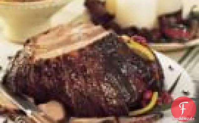 Gebackener Schinken mit Orangen-Senf-Pfeffer-Glasur