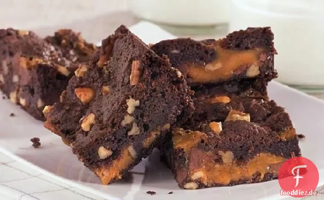 Dunkle Schokolade-Karamell-Brownies