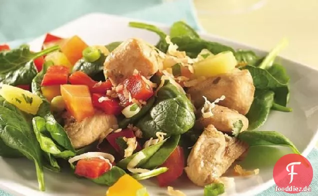 Tropischer Salsa-garnierter Hühnersalat