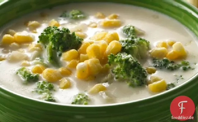 Cremiger Mais und Brokkoli Chowder