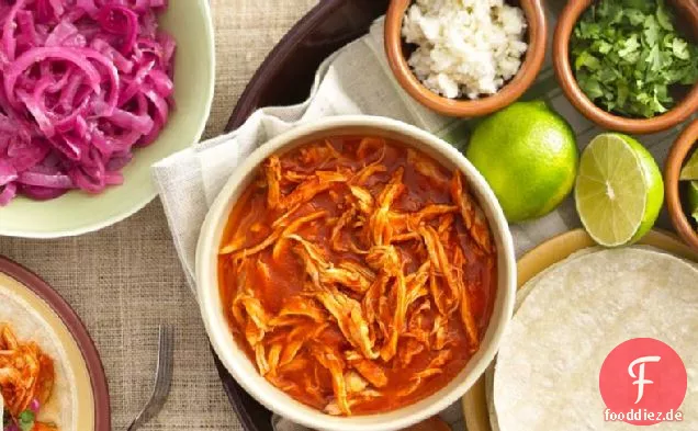 Rotes Chile geschreddertes Huhn für Tacos