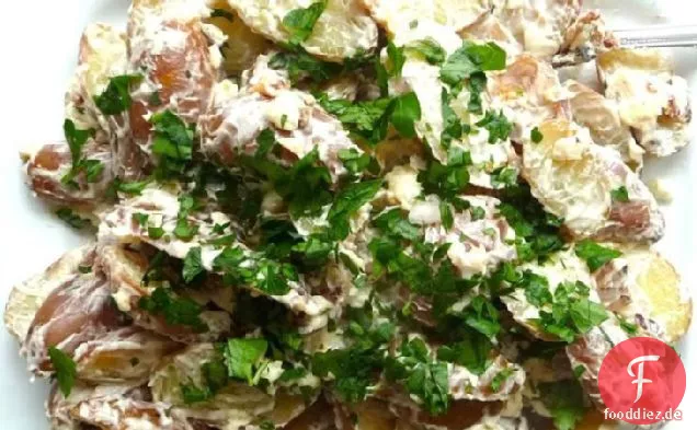 Fingerling Kartoffelsalat mit Speck und Gorgonzola
