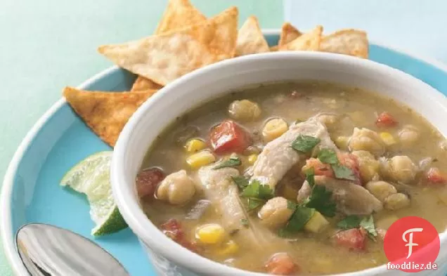 Slow-Cooker Huhn Verde Tortilla Suppe