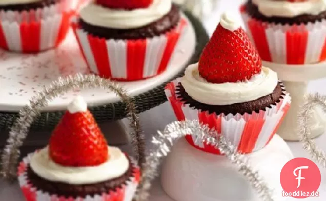 Roter Samt Santa Cupcakes