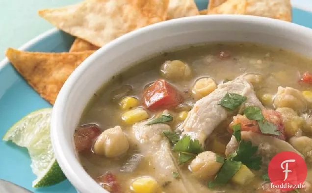 Slow-Cooker Huhn Verde Tortilla Suppe