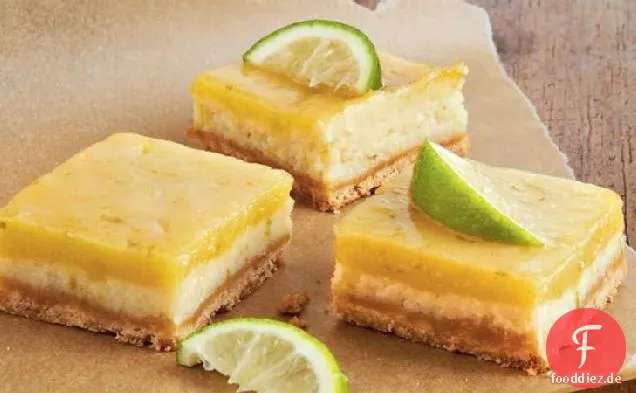 Weiße Schokolade-Schlüssel Kalk Käsekuchen Quadrate
