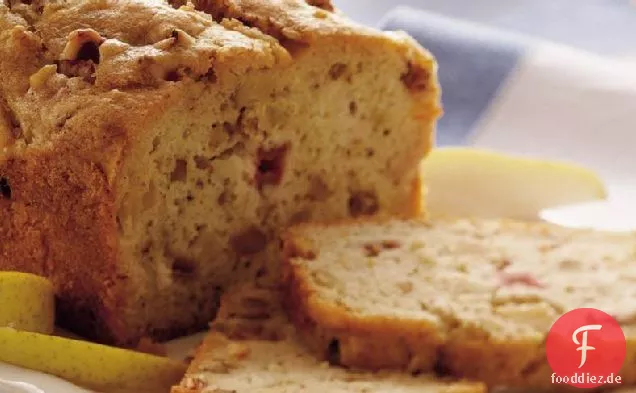 Birne-Rhabarber-Schnellbrot