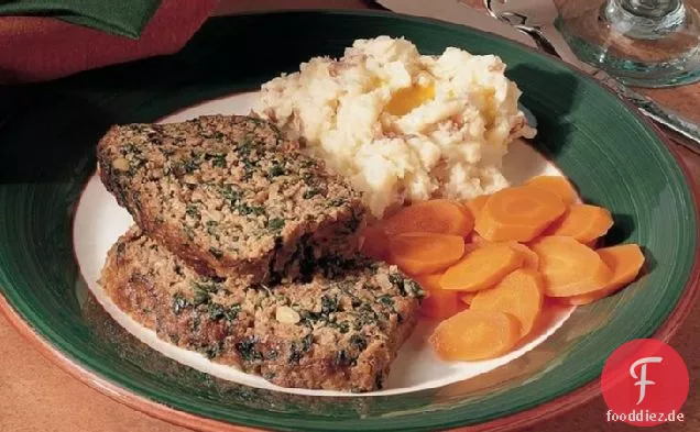 Spinat und Pinienkerne Fleisch Laib