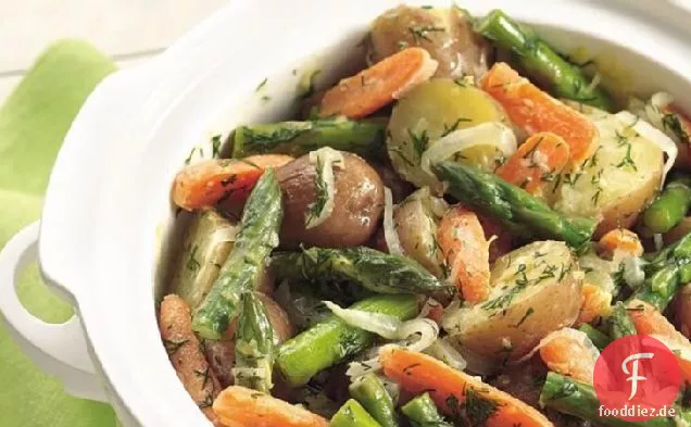 Slow-Cooker Neue Kartoffeln und Frühlingsgemüse