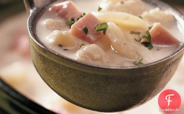 Schnelle Schinken-Blumenkohlsuppe